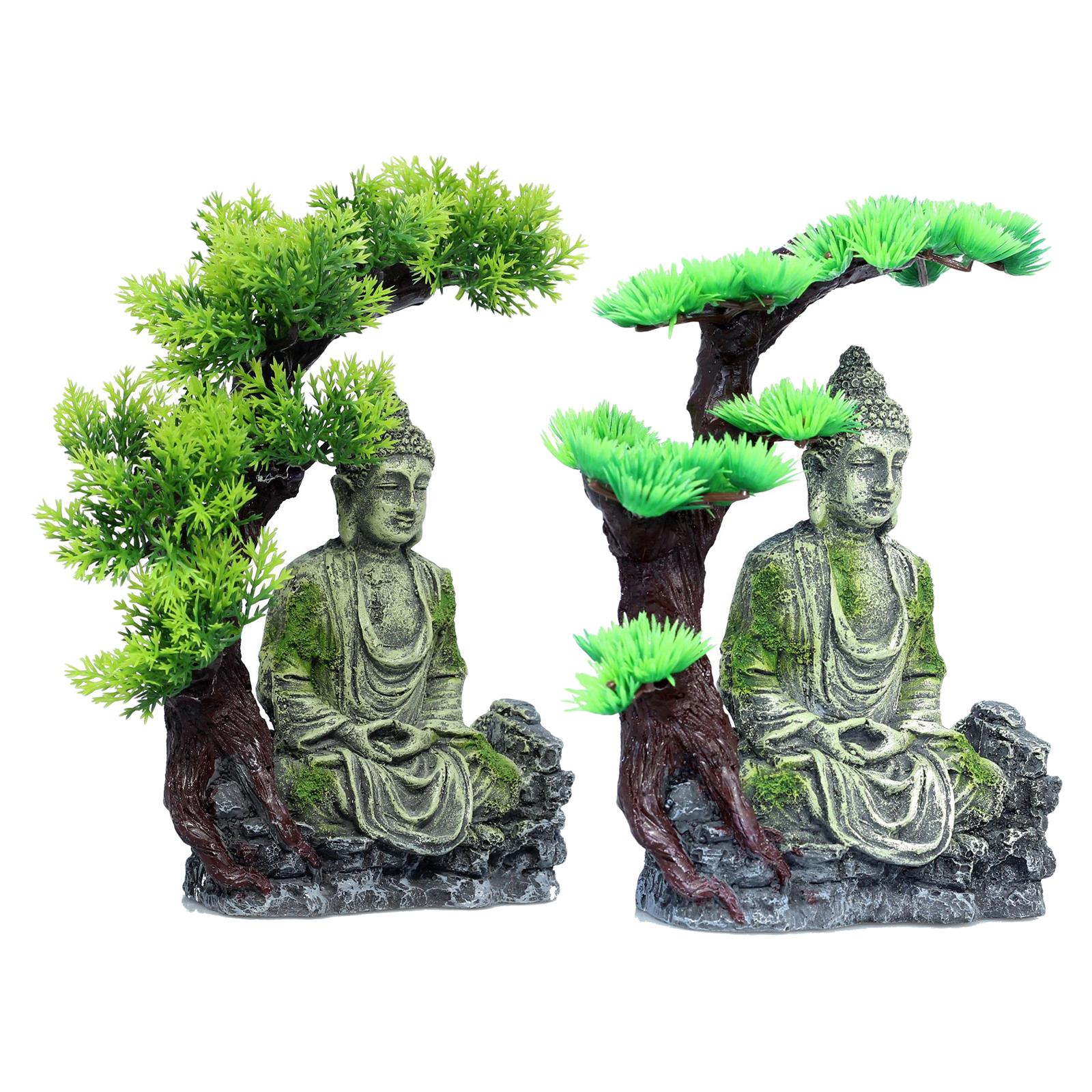 Betta Fish Tank - Buddha-Statue, Aquarium-Dekoration, Harz-Fischhöhle, Betta-Höhle für große